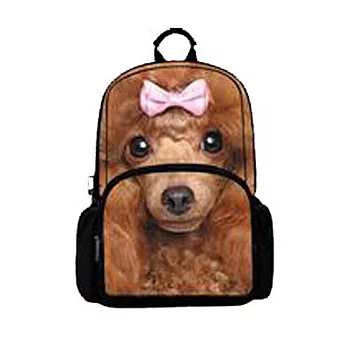 【DOUBLE JJ】3D動物休閒後背包(紅貴賓)