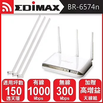 EDIMAX 訊舟 BR-6574n 無線網路寬頻分享器 加贈Bundle高增益天線組