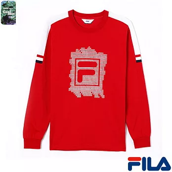 FILA男仕品牌設計款T恤-1TEN-5401-RD-M熱情紅