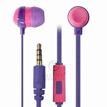 Glitter 高音質智慧型手機耳麥 (GT-266)粉紫