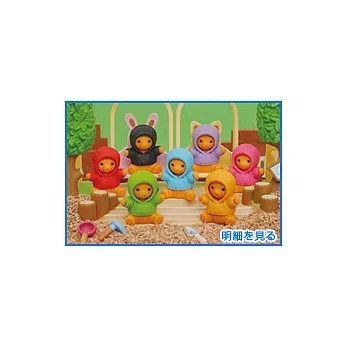 【iwako】日本製 NO PVC 環保造型橡皮擦 帽T熊造型(七款入)