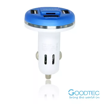 Goodtec 4 Port USB 車用充電器 (5V 4.8A)時尚藍