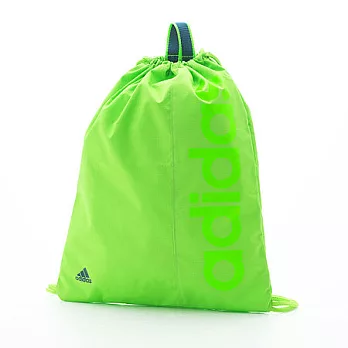 ADIDAS 大字系列簡約束口輕便後背包螢光綠