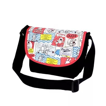 《Foufou》帆布小郵差包 - Foufou Comics拼接黑