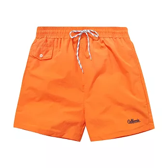 【CACO】Caco SURF-腰內彩色拼條海灘短褲-男S鮮黃