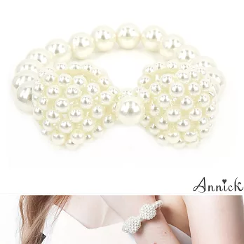 【Annick】Annabelle珍珠蝴蝶結手環-真珠白
