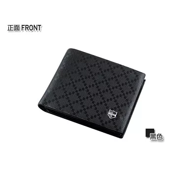 A+ accessories 質感沉穩內斂點格紋男用短夾 (黑)