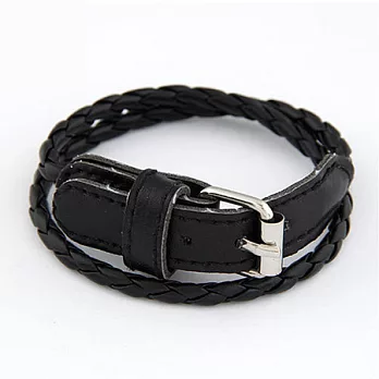 A+ accessories 李孝利同款纏繞皮帶式手環 (黑)