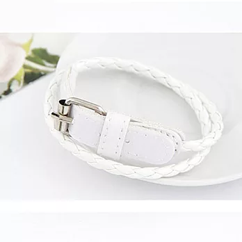 A+ accessories 李孝利同款纏繞皮帶式手環 (白)