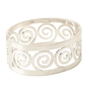 A+ accessories 雜誌款民族風鏤空雕雲手環 (古銀)