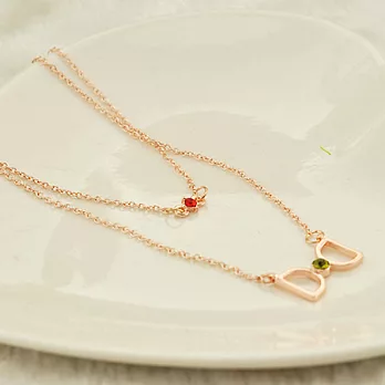 A+ accessories 千頌依同款D字雙層玫金項鍊
