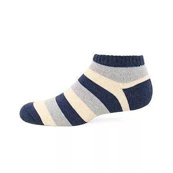 【 PuloG 】條紋氣墊裸襪-L-深藍米