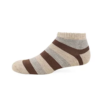 【 PuloG 】條紋氣墊裸襪-L-卡其棕