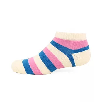 【 PuloG 】條紋氣墊裸襪-M-粉靚藍