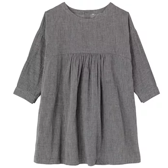 [MUJI 無印良品]女有機棉二重紗織長版衫S灰色