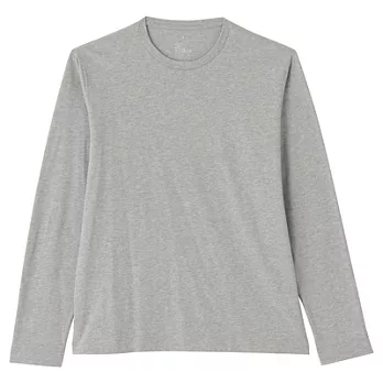 [MUJI 無印良品]男有機棉混圓領長袖T恤M灰色