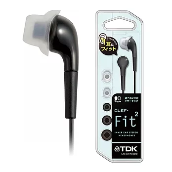 TDK CLEF-Fit2 耳道式繽紛耳機(TH-EC100)黑色