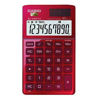 CASIO 卡西歐SL-1000TW-RD 攜帶型Stylish系列10位數計算機