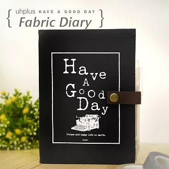 uhplus Fabric Diary 布手帳- Have a Good Day打字機(黑)