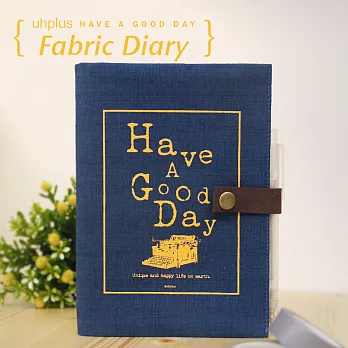 uhplus Fabric Diary 布手帳- Have a Good Day打字機(藍)