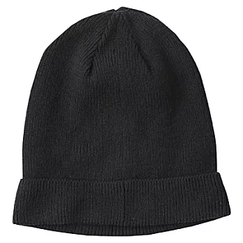 [MUJI 無印良品]棉混螺紋針織帽黑色