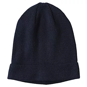 [MUJI 無印良品]棉混螺紋針織帽深藍