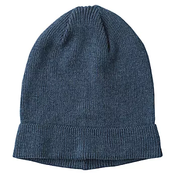 [MUJI 無印良品]棉混螺紋針織帽煙燻藍