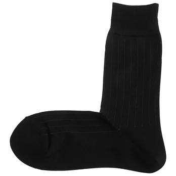 [MUJI 無印良品]直角襪男直紋商務襪黑色26~28cm黑色