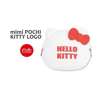 Hello Kitty x LOGO-耳扣零錢包/白