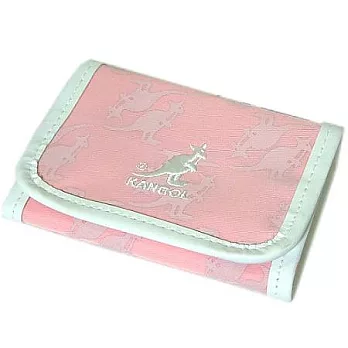 KANGOL 甜美粉紅圖騰零錢包粉紅