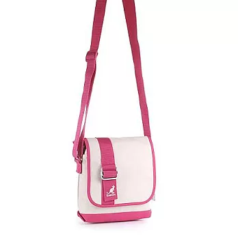 KANGOL 小型直式側背包桃紅