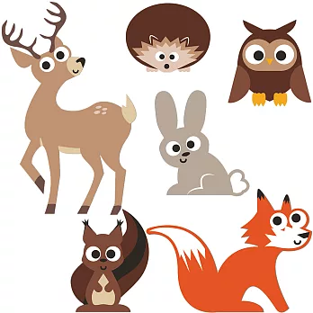 《KIKKERLAND》軟磁鐵6件組(鹿與好友)