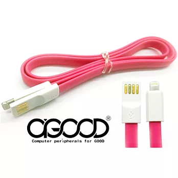 【A-GOOD】USB TO Lightning 8pin/iPhone5 繽紛糖果色充電扁線隨機出貨