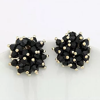 A+ accessories 瑪瑙黑華麗針式耳環