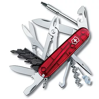 VICTORINOX 34用網際工具萬用型瑞士刀-透明紅