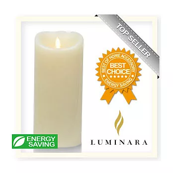 【Luminara 盧米娜拉 擬真火焰 蠟燭】 象牙白香草香氛光滑蠟燭禮盒（大）+ 加贈充電電池組