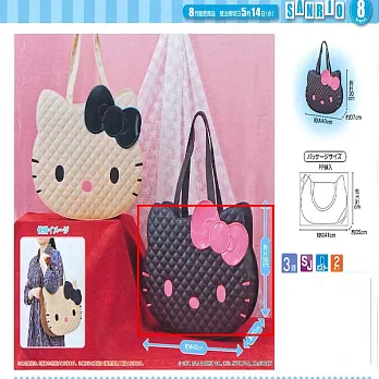 《凱蒂貓Hello Kitty》臉型側背包 黑色款---EIKOH出品(日本原裝)
