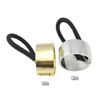 A+ accessories 明星款超大牌質感百搭金屬髮圈 (銀色)