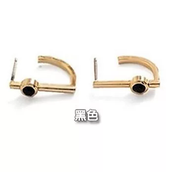 A+ accessories 韓劇 同款個性字母D鑲鑽耳環 (黑色)