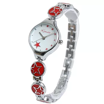 Watch-123 Kimio-星星圖案優雅手鍊腕錶 (紅色)