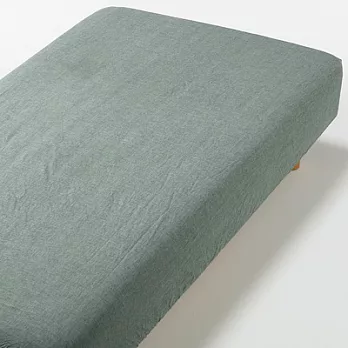 [MUJI 無印良品]柔舒水洗棉床包/S/單人/綠色