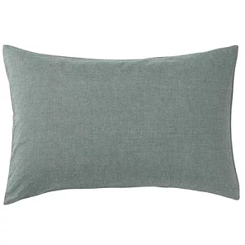 [MUJI 無印良品]柔舒水洗棉枕套/43/綠色
