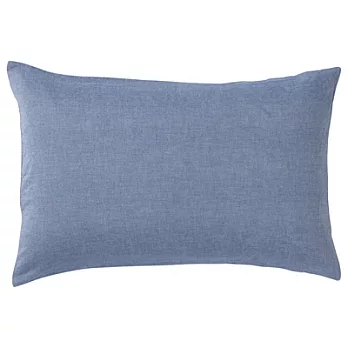 [MUJI 無印良品]柔舒水洗棉枕套/43/藍色