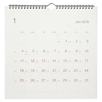 [MUJI 無印良品]甘蔗紙星期日起始六輝月曆/大.2015