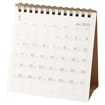 [MUJI 無印良品]甘蔗紙星期日起始六輝月曆/小.2015