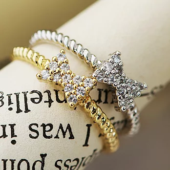 甜美鑲鑽小蝴蝶結 戒指(2色)#6金