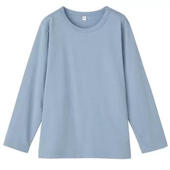 [MUJI 無印良品]男童有機棉每日兒童服長袖T恤120水藍