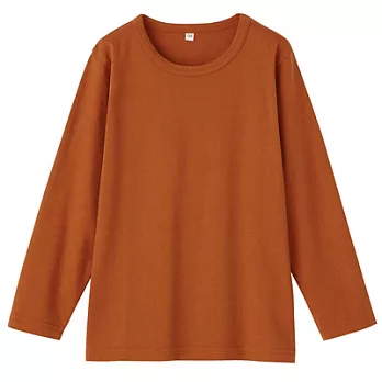 [MUJI 無印良品]男童有機棉每日兒童服長袖T恤110橘色