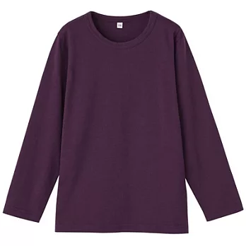[MUJI 無印良品]男童有機棉每日兒童服長袖T恤110紫紅