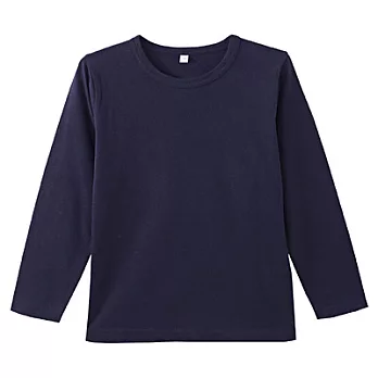[MUJI 無印良品]男童有機棉每日兒童服長袖T恤120深藍